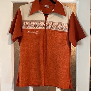 Vintage King Louie 70’s era Polyester Pullover Bowling Shirt